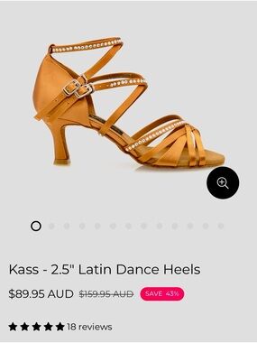 2.5" Vivaz (Kass) Women's Latin Dance Heels in Tan - New - size 39